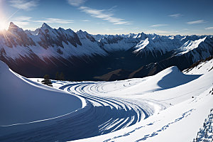 雪山高海拔高山摄影图