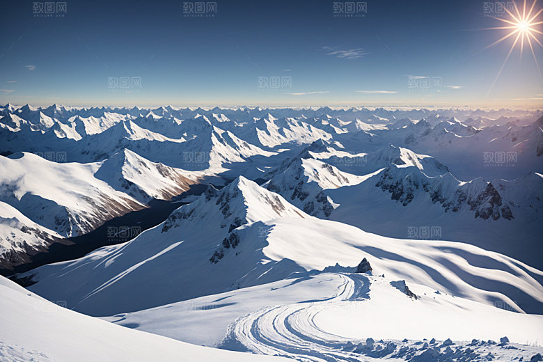 雪山高海拔风景摄影图