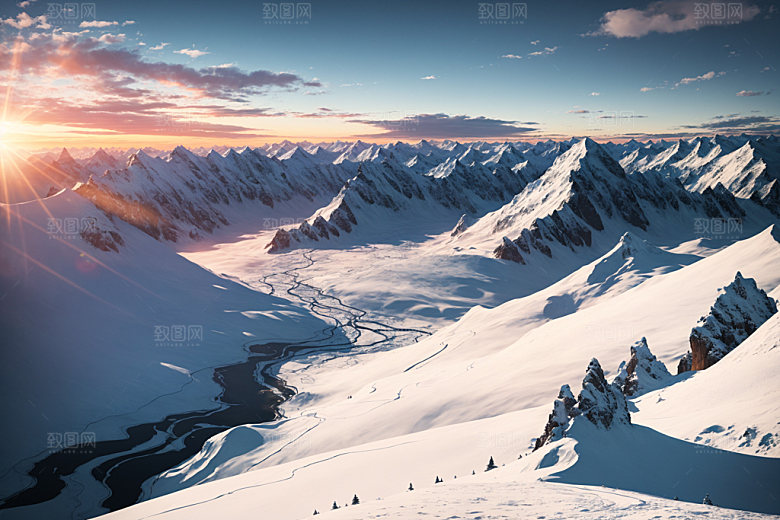 雪山自然风景摄影图
