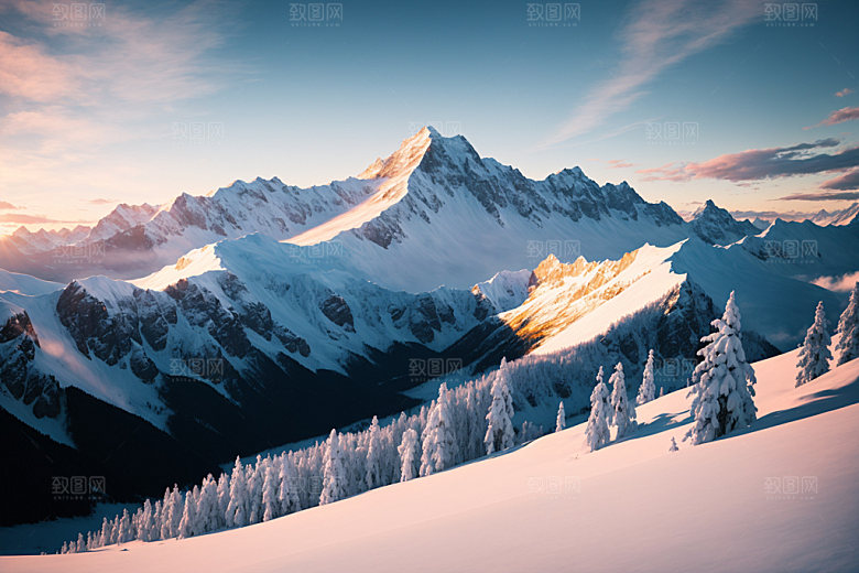 雪山顶峰高海拔摄影图