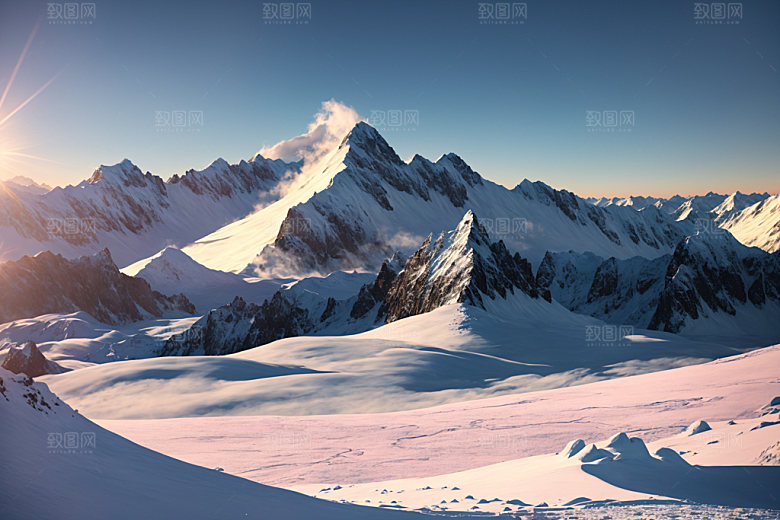 雪山高山自然摄影图