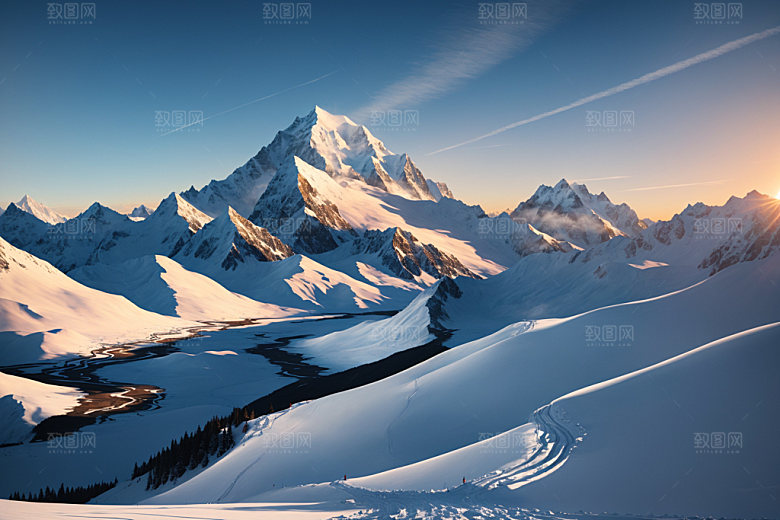 雪山自然风光摄影图
