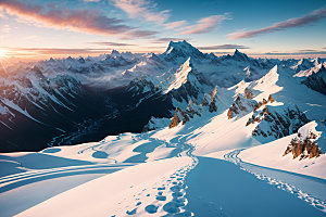 雪山风景高海拔摄影图