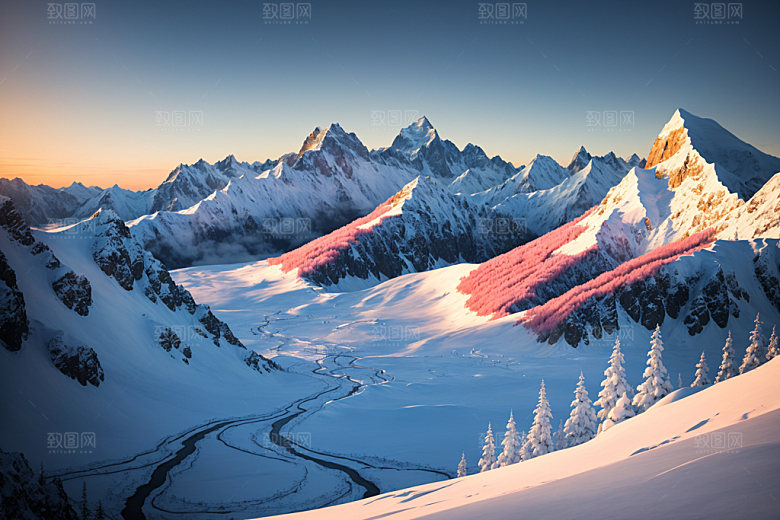 雪山高海拔自然摄影图