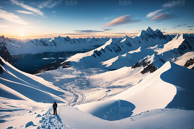 雪山高山雪峰摄影图