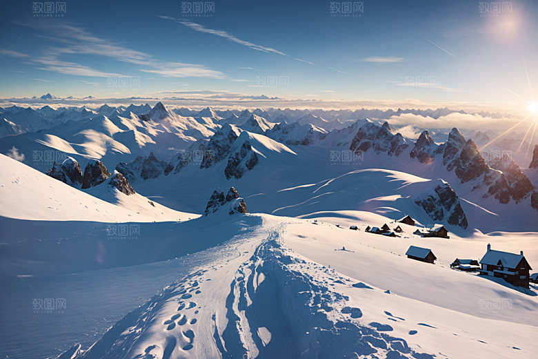 雪山风景高山摄影图