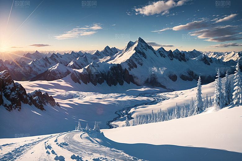 雪山风景风光摄影图