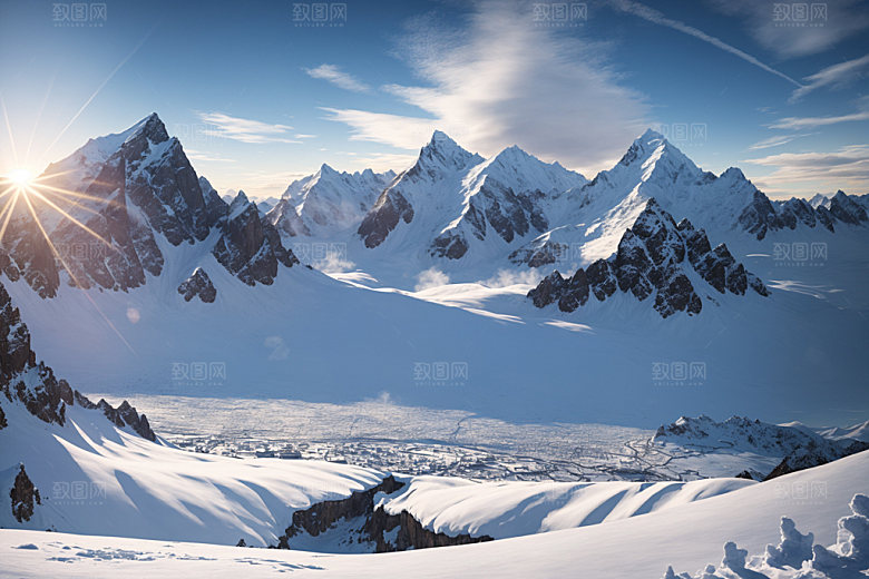 雪山高山自然摄影图