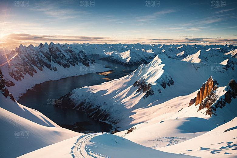 雪山高海拔高山摄影图