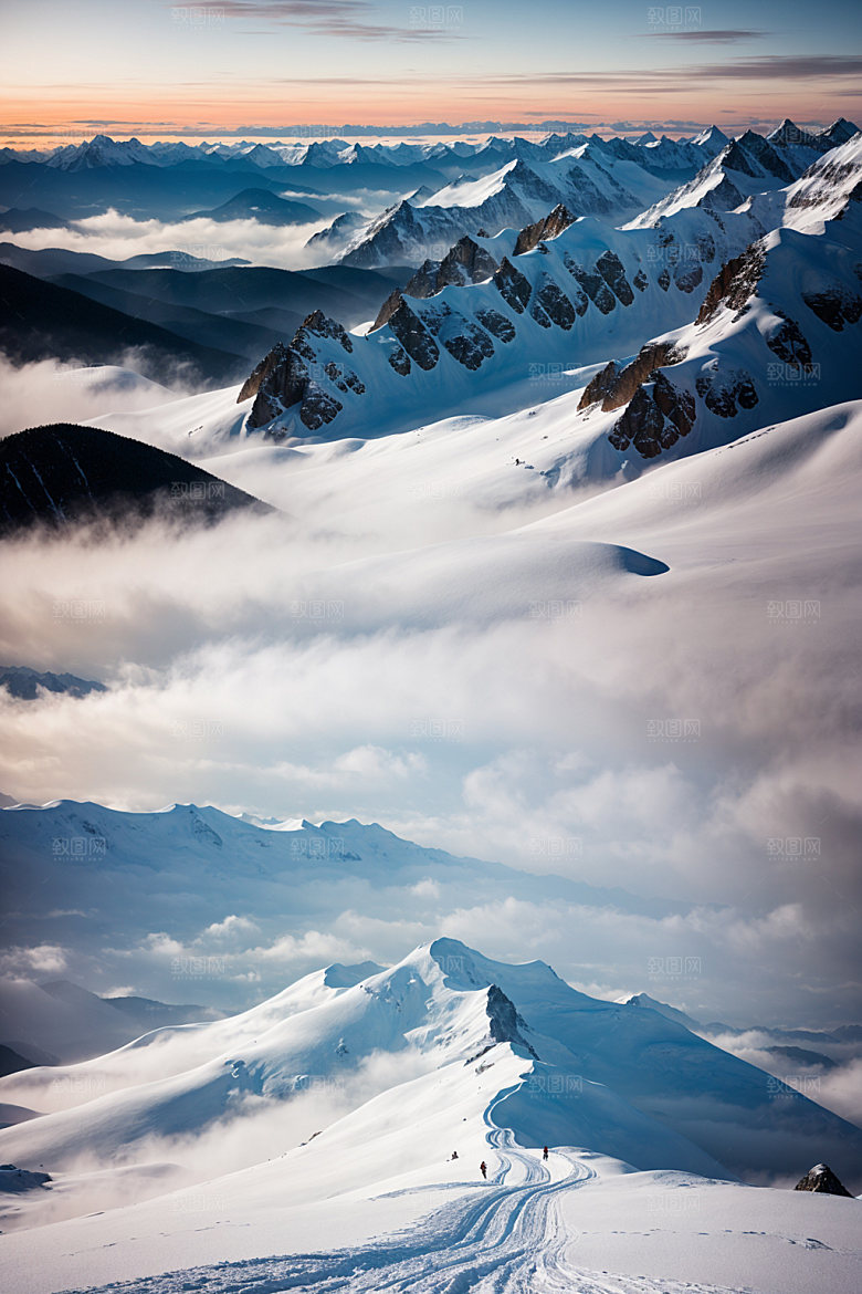 雪山高海拔高山摄影图
