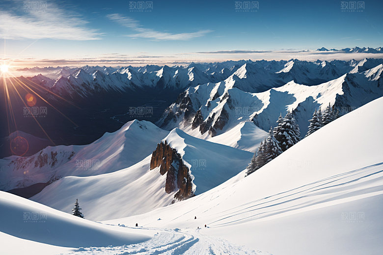 雪山高清高海拔摄影图