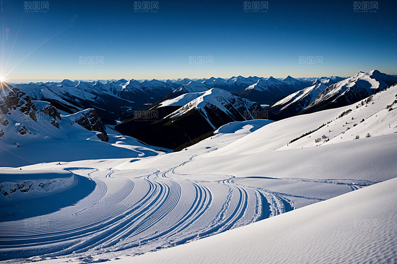 雪山风景自然摄影图