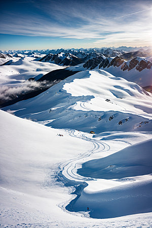 雪山风光顶峰摄影图