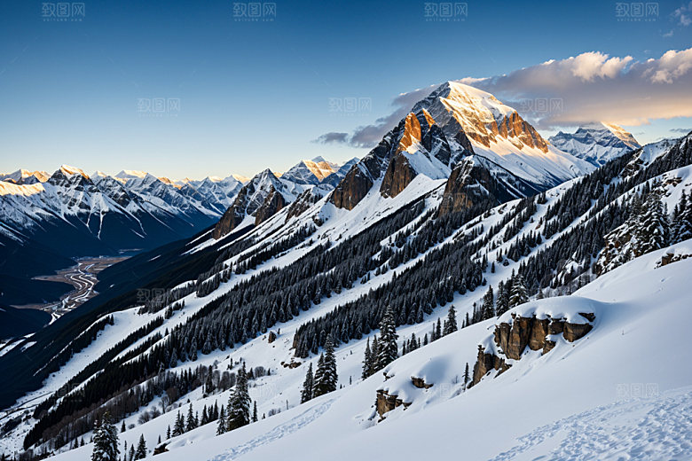 雪山顶峰高海拔摄影图