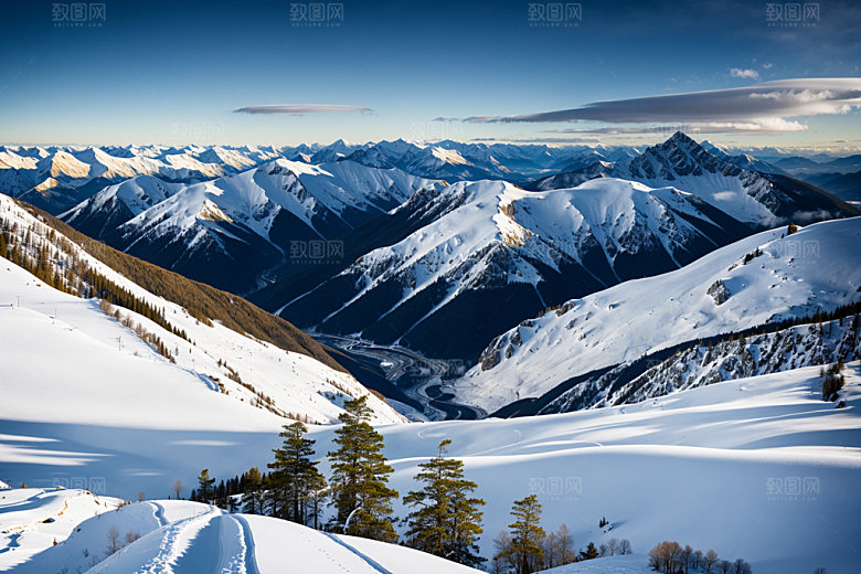 雪山高山风景摄影图