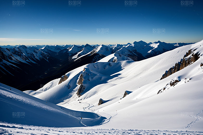 雪山高海拔风光摄影图