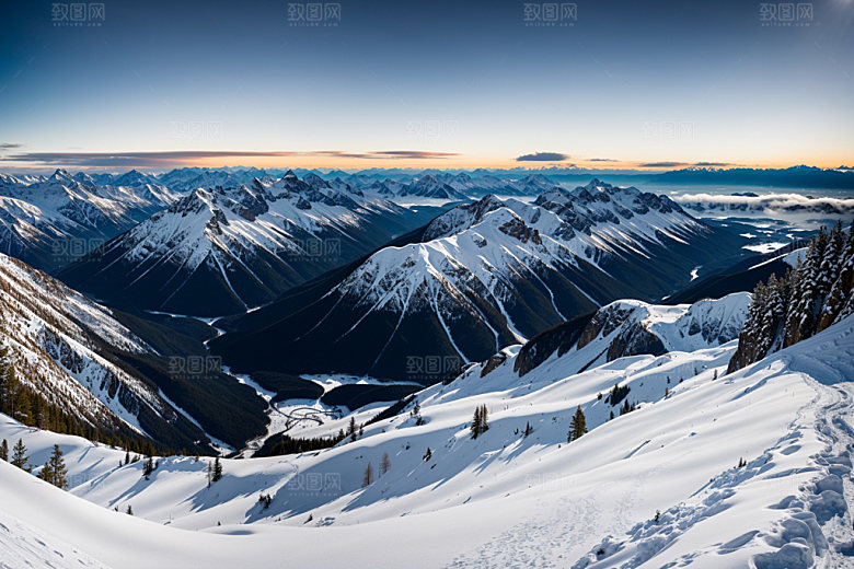雪山高山雪峰摄影图