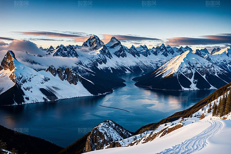 雪山高山风景摄影图