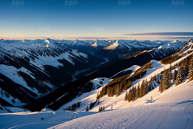 雪山风光风景摄影图