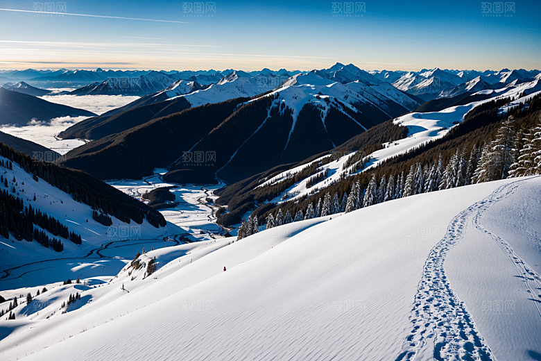 雪山自然风光摄影图