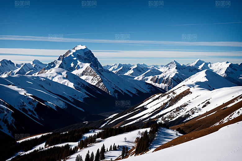 雪山雪峰高海拔摄影图