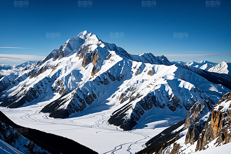 雪山高海拔自然摄影图