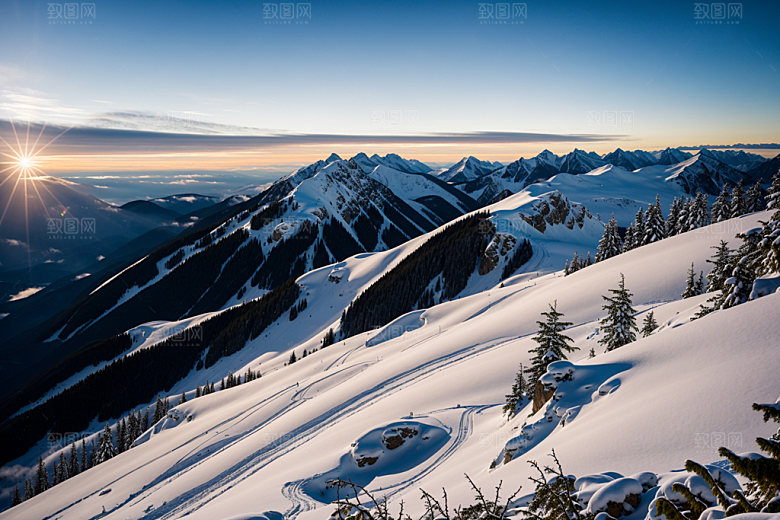 雪山风光高山摄影图