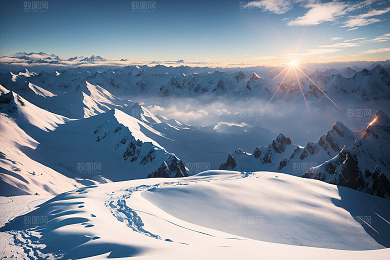 雪山顶峰高海拔摄影图