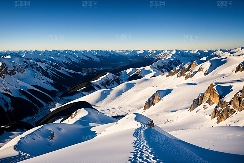 雪山高海拔自然摄影图