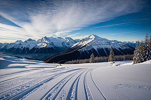 雪山风光自然摄影图