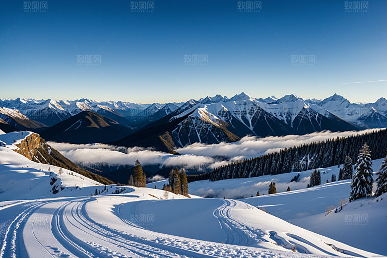 雪山风景风光摄影图