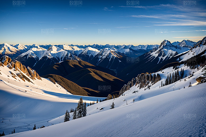 雪山风景顶峰摄影图