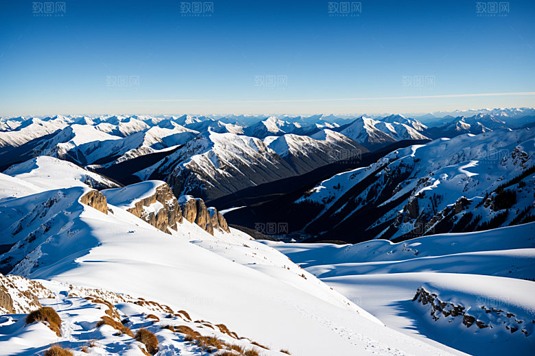 雪山高海拔高山摄影图