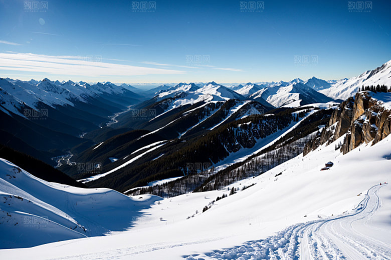 雪山风光高海拔摄影图