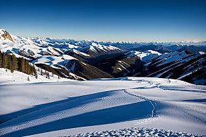 雪山高海拔高山摄影图