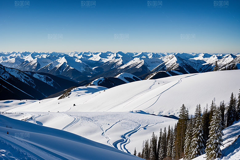 雪山风光自然摄影图