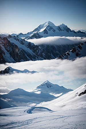 雪山风景风光摄影图