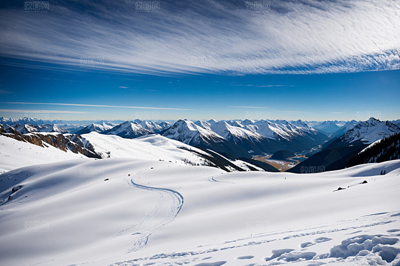 雪山风景顶峰摄影图