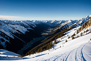 雪山高清雪峰摄影图