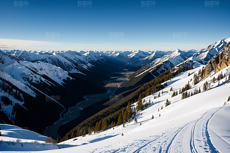 雪山高清雪峰摄影图