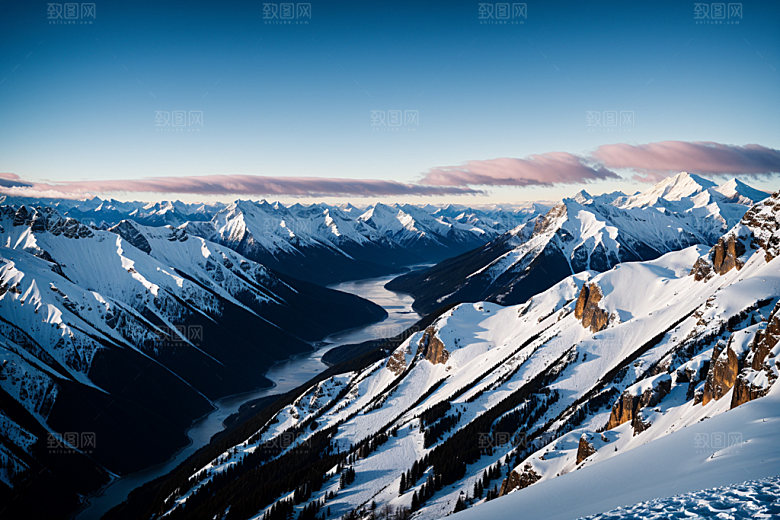 雪山风光风景摄影图