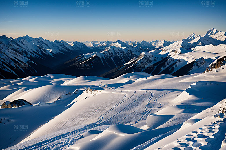 雪山顶峰雪峰摄影图