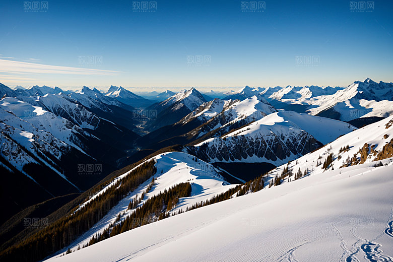 雪山雪峰高山摄影图