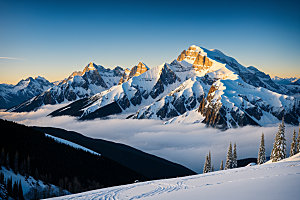 雪山高海拔风光摄影图