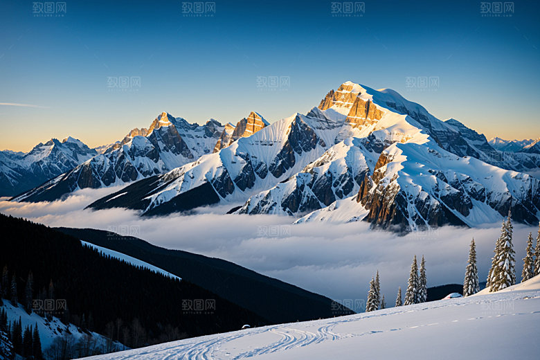 雪山高海拔风光摄影图