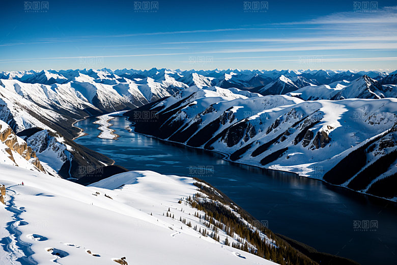 雪山风光高海拔摄影图