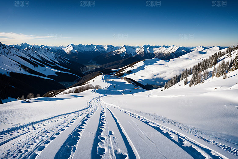 雪山高山自然摄影图