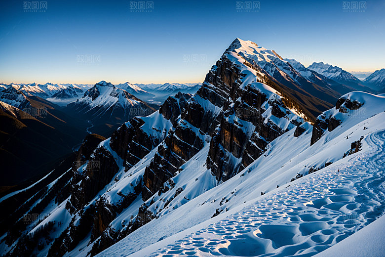 雪山高海拔风景摄影图
