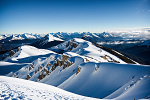 雪山雪峰自然摄影图