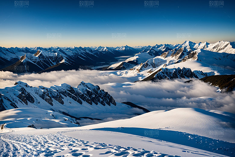雪山高海拔风景摄影图